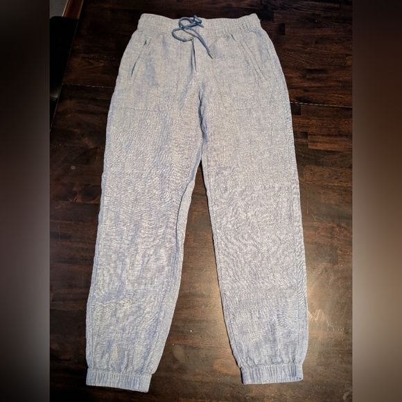 Athleta Cabo 100% Linen Joggers, Women's Size 2, Light Blue - Picture 2 of 10